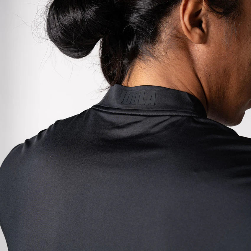 Joola Men's Court Polo in black – Side view, lightweight moisture-wicking fabric, perfect for training and active lifestyle