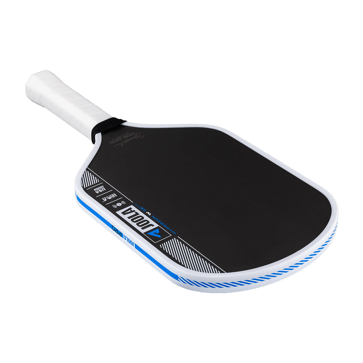 Carbon fiber face close-up of JOOLA Simone Jardim Hyperion Pro IV 16mm Paddle