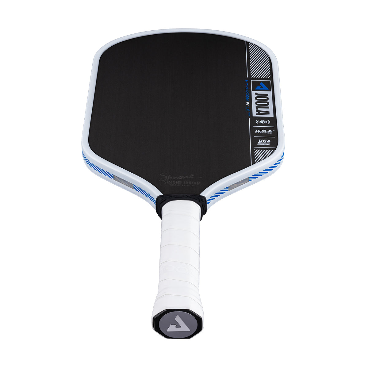 Close-up handle view of JOOLA Simone Jardim Hyperion Pro IV Pickleball Paddle