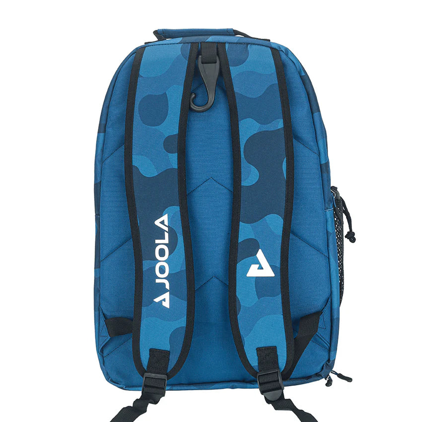 Back view of the JOOLA Vision II Deluxe Backpack in Blue - Ergonomic straps for all-day comfort