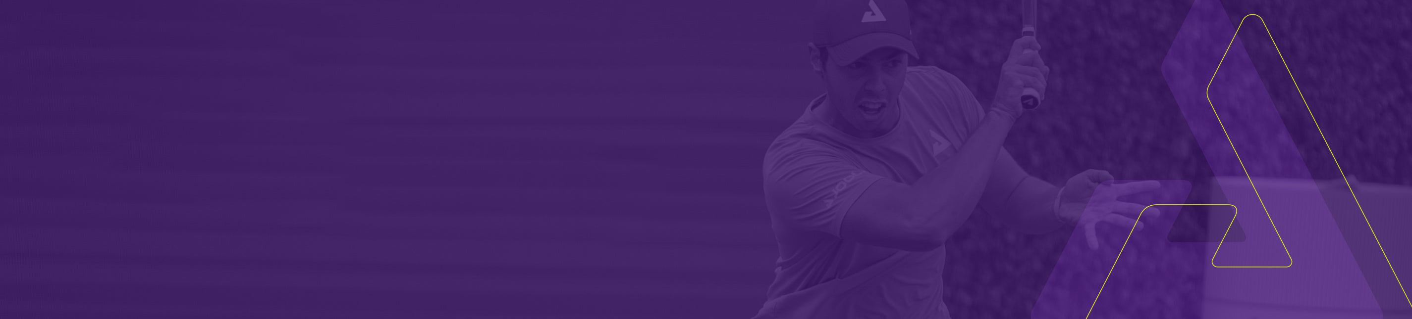 JOOLA branded header image, purple overlay of an image of Ben Johns.