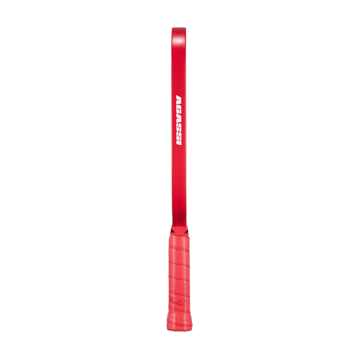 Product image of the JOOLA x Agassi Pro 16mm Pickleball Paddle with red handle, and red and white edge guard.