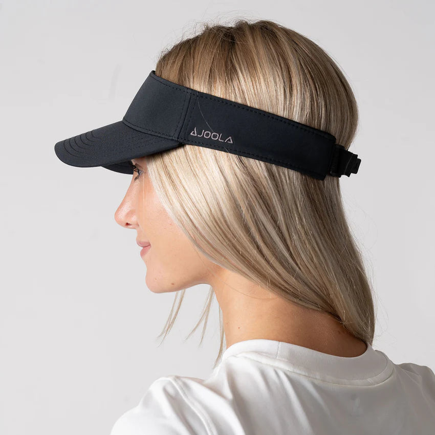 Side view of the JOOLA Essential Visor in Black - Lightweight and breathable sports visor