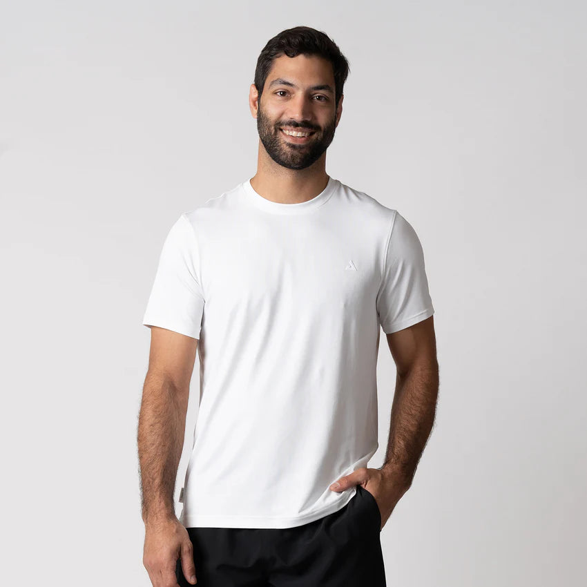 Joola Men's Club Short Sleeve in white – Front view, classic athletic shirt for sports and casual wear.