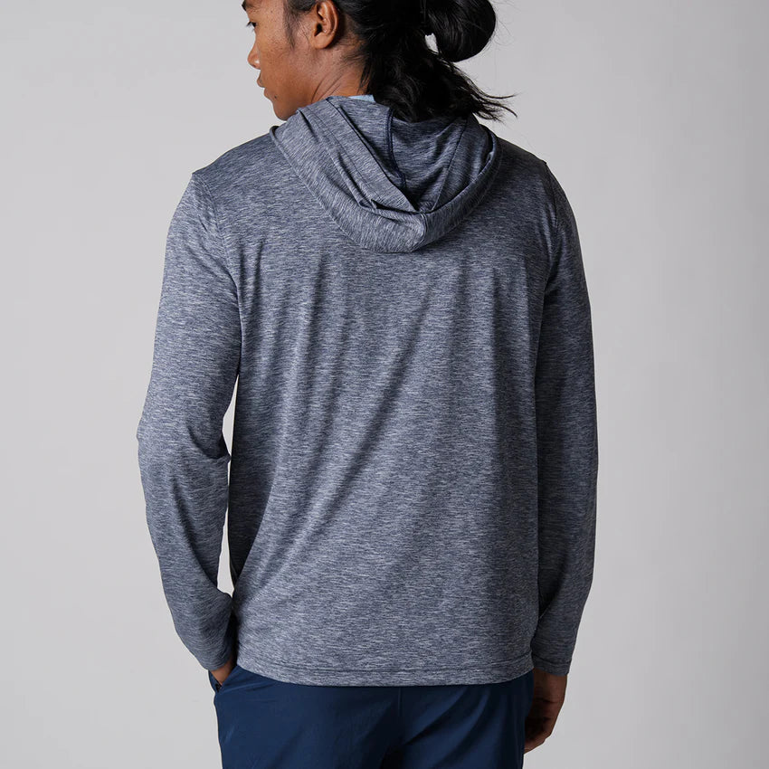 Joola Men's Quarter Zip Hoodie in navy heather – Back view