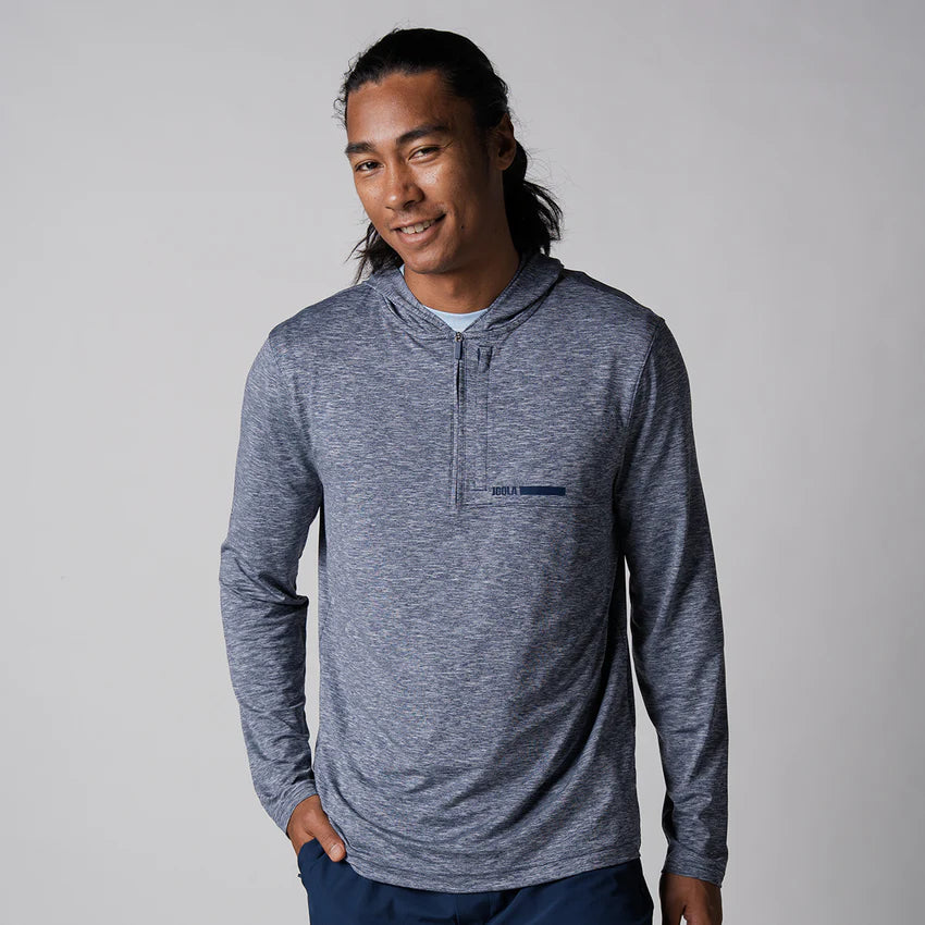 Joola Men's Quarter Zip Hoodie in navy heather – Front view