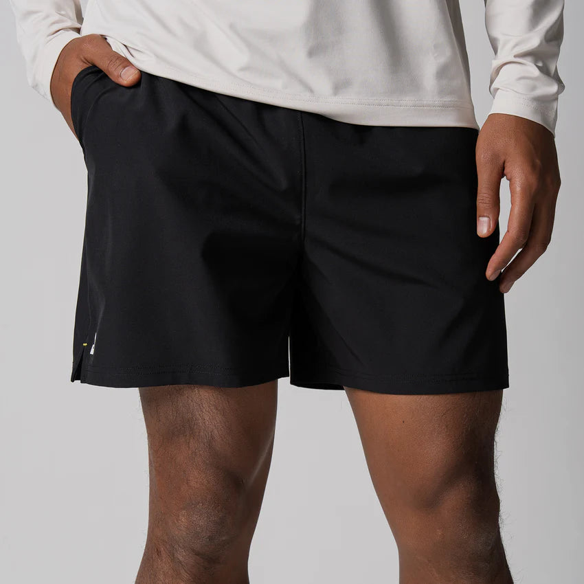 Joola Men's Woven Shorts (5") Black – Front View | Premium, quick-dry shorts for training and sports