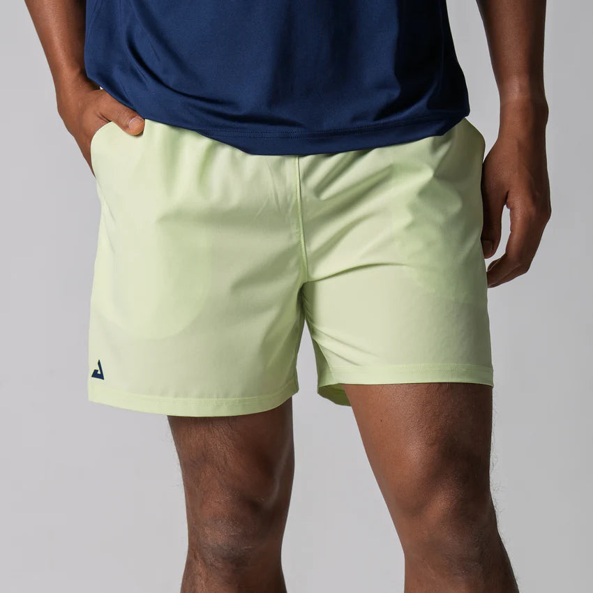 Joola Men's Woven Shorts (5") Key Lime – Front View | Lightweight, moisture-wicking shorts for active performance