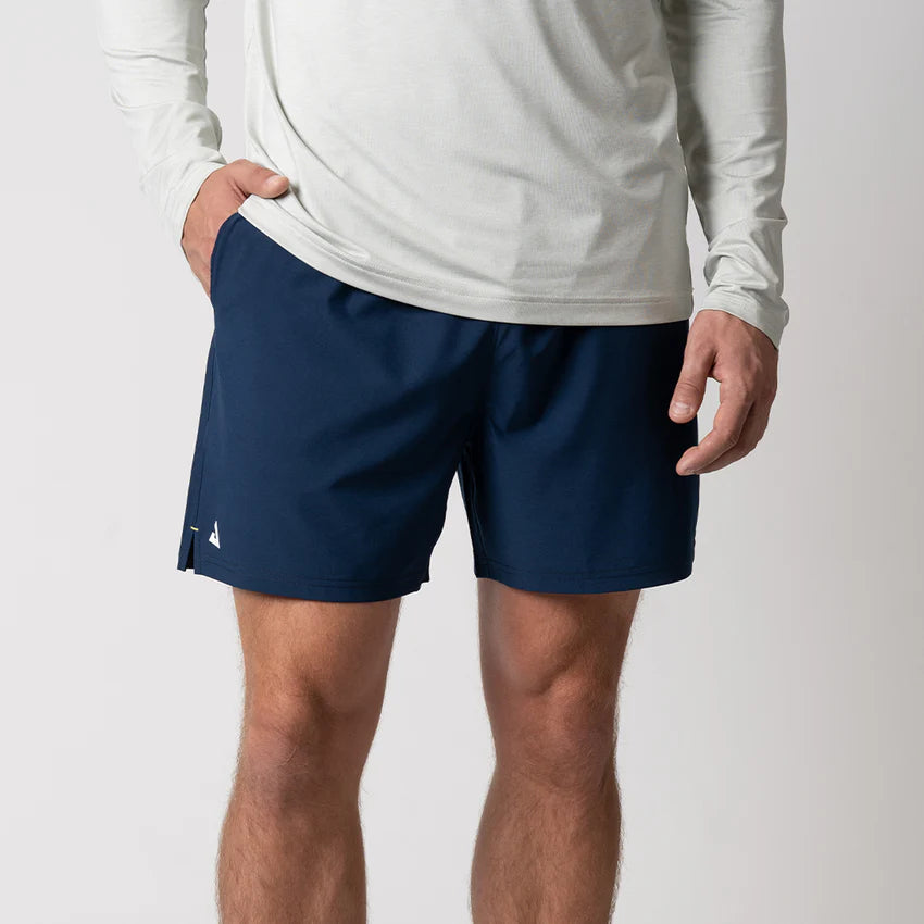 Joola Men's Woven Shorts (5") Navy – Front View | Stylish, breathable shorts designed for active lifestyle