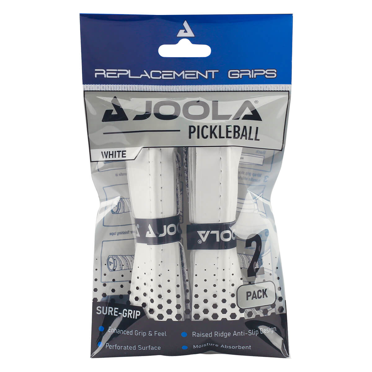 JOOLA Replacement White Ridge Pickleball Paddle Grip 2 Pack
