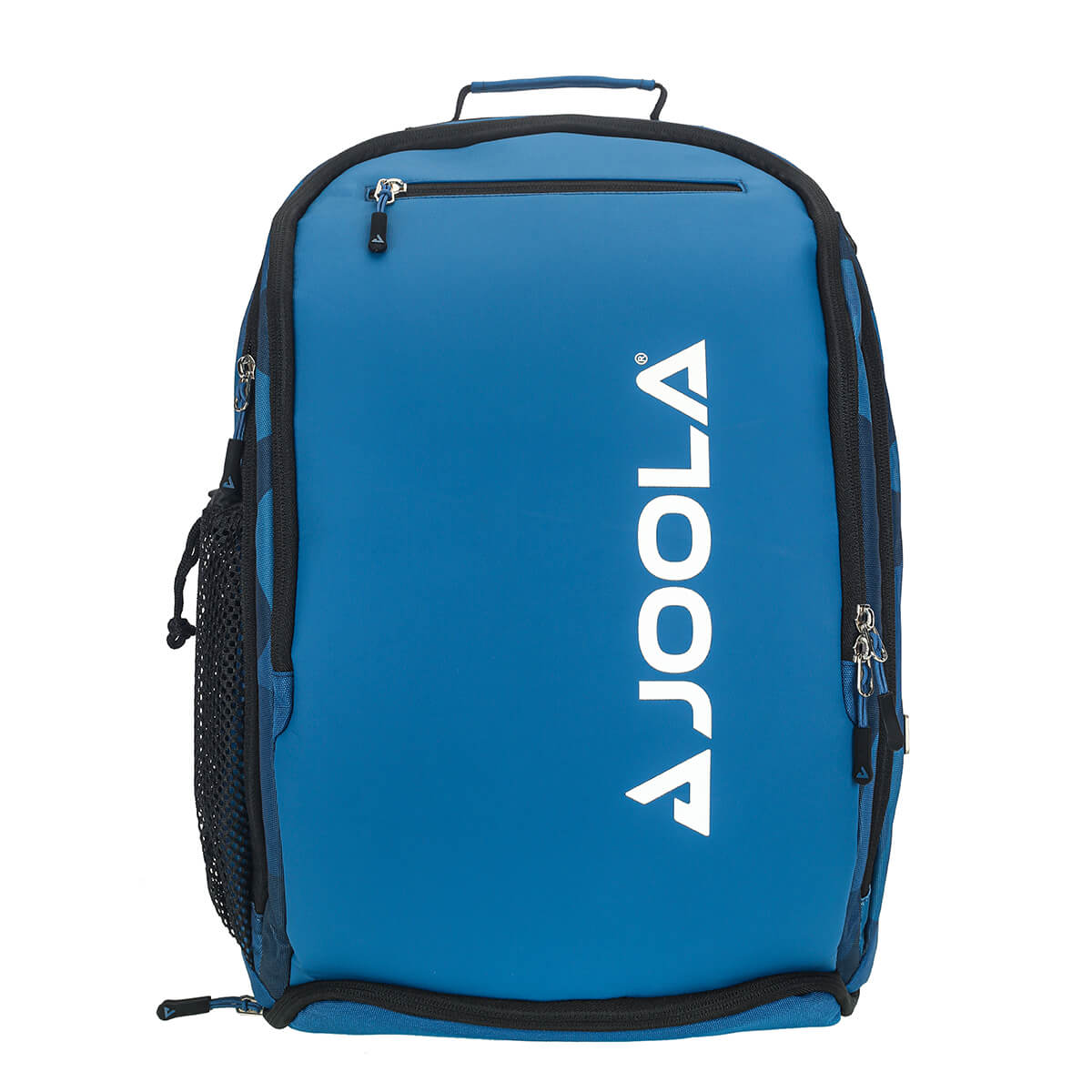 Front view of the JOOLA Vision II Deluxe Backpack in Blue - Lightweight and spacious sports bag