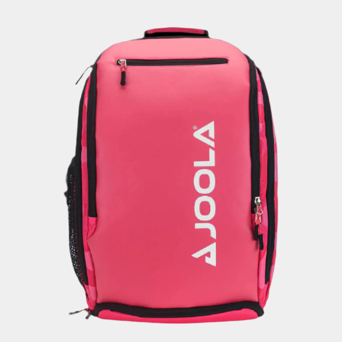 Front view of the JOOLA Vision II Deluxe Backpack in Pink - Trendy and functional sports bag