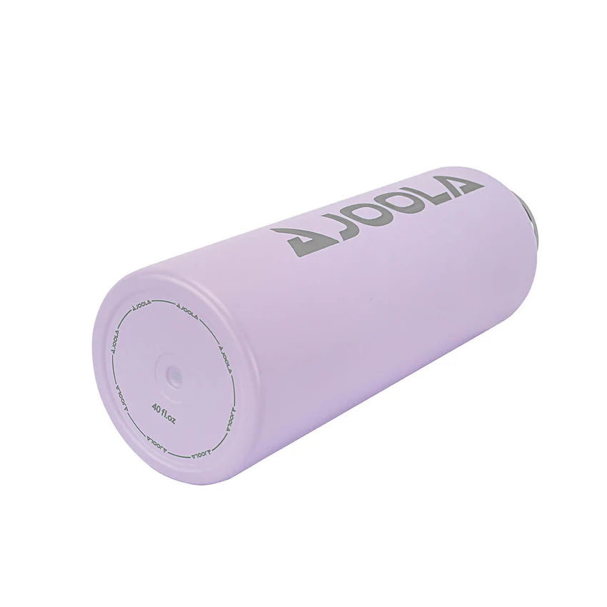 Bottom view of the JOOLA Water Bottle in a horizontal position - Sturdy base for stability