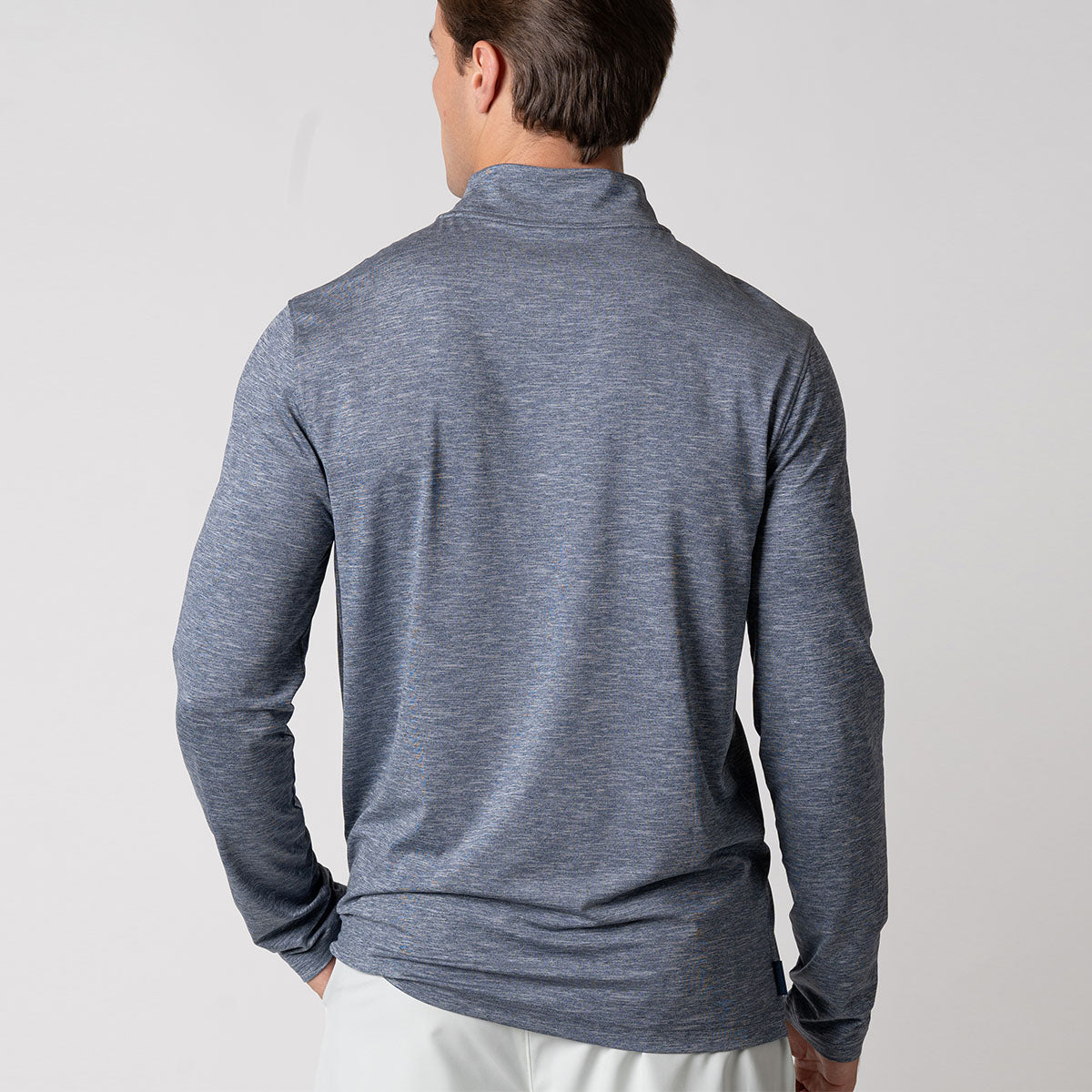 Back view of Men's Quarter Zip Pullover - Breathable fabric with a stylish and comfortable fit